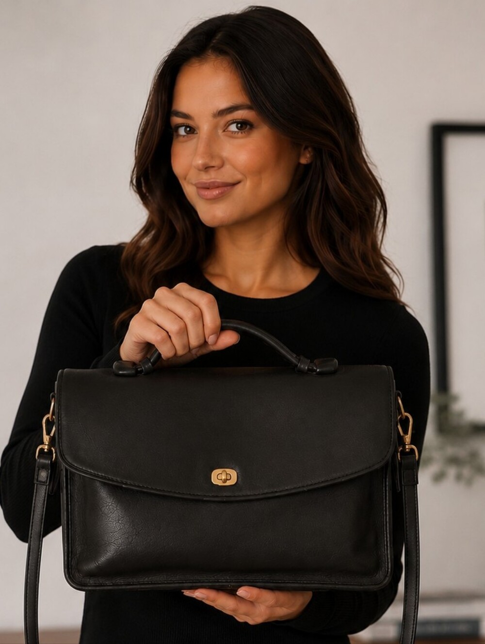 Vintage Coach Black Lexington Briefcase Messenger Satchel Bag Style #5265 COA